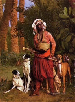  Gerome Painting - The Negro Master of the Hounds Arab Jean Leon Gerome